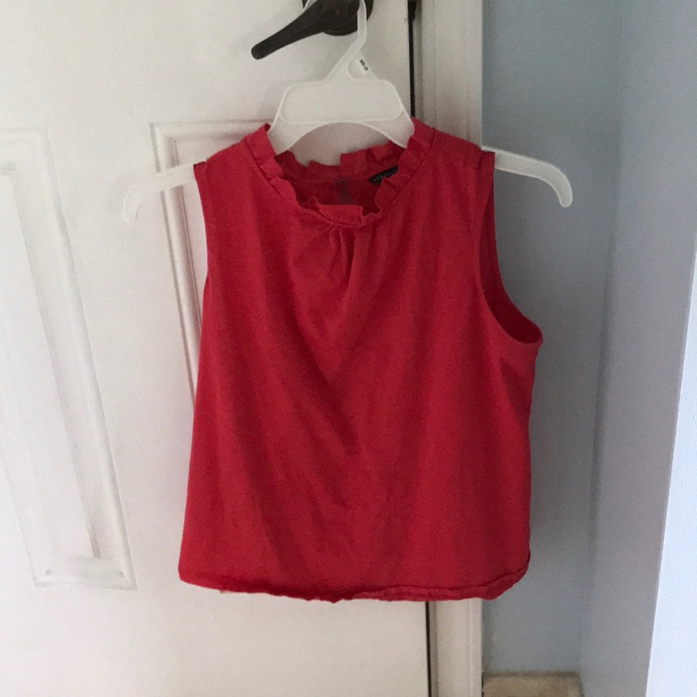 Ann Taylor Red Ruffle Tank